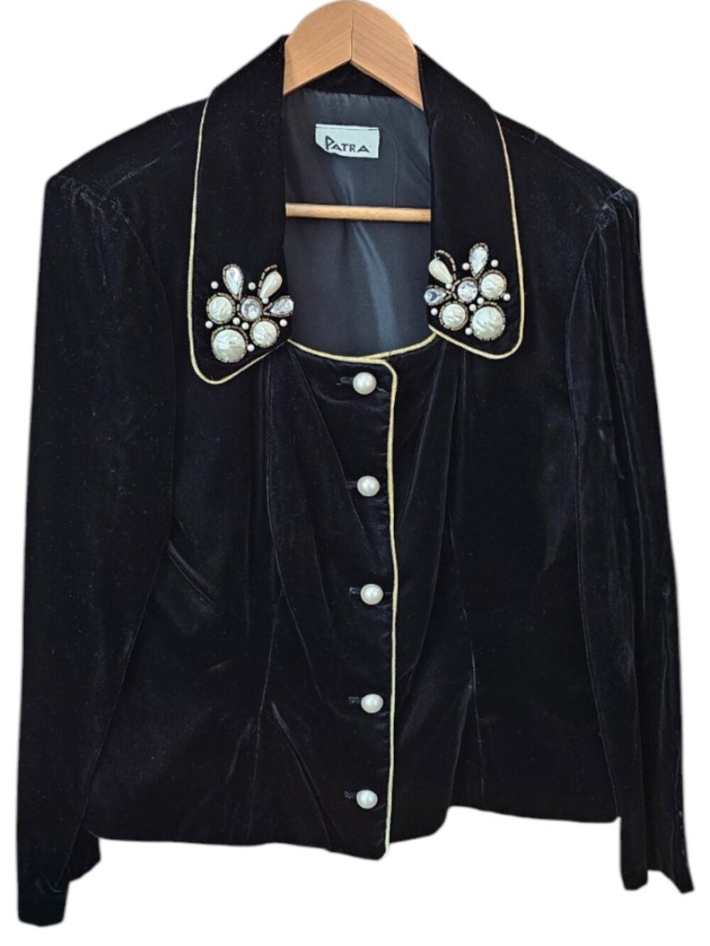 Patra 14 Velvet Jacket Blazer Black with Jewels